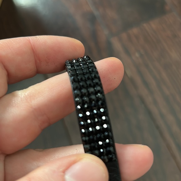 Swarovski black leather crystal bracelet - Picture 4 of 5